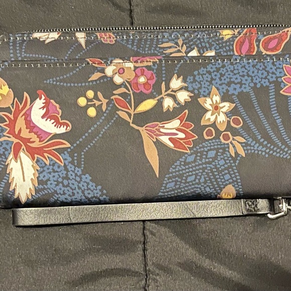 Vera Bradley Black and Red Floral Wristlet - Picture 2 of 5